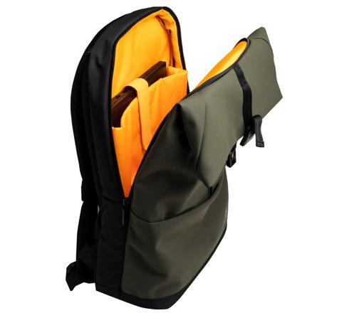 Exacompta Notebook-Rucksack EXACTIVE YOUNG – wasserabweisend, Polyurethan – Khaki, 370 × 460 × 160 mm