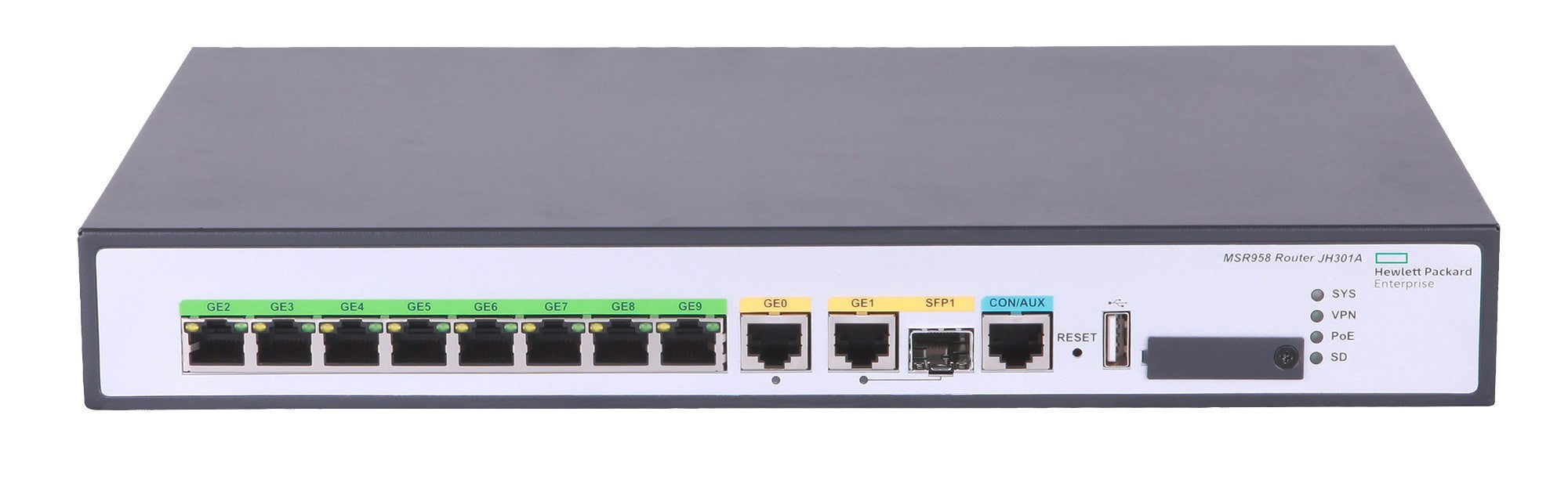 HPE MSR958 – VPN-Router – 8×GbE, 1×Combo-SFP, Ethernet-WAN, PoE