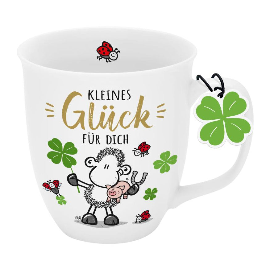 Sheepworld Tasse Glück – 400 ml, Ø 9,0 cm, H 10,0 cm, Keramik, Weiss