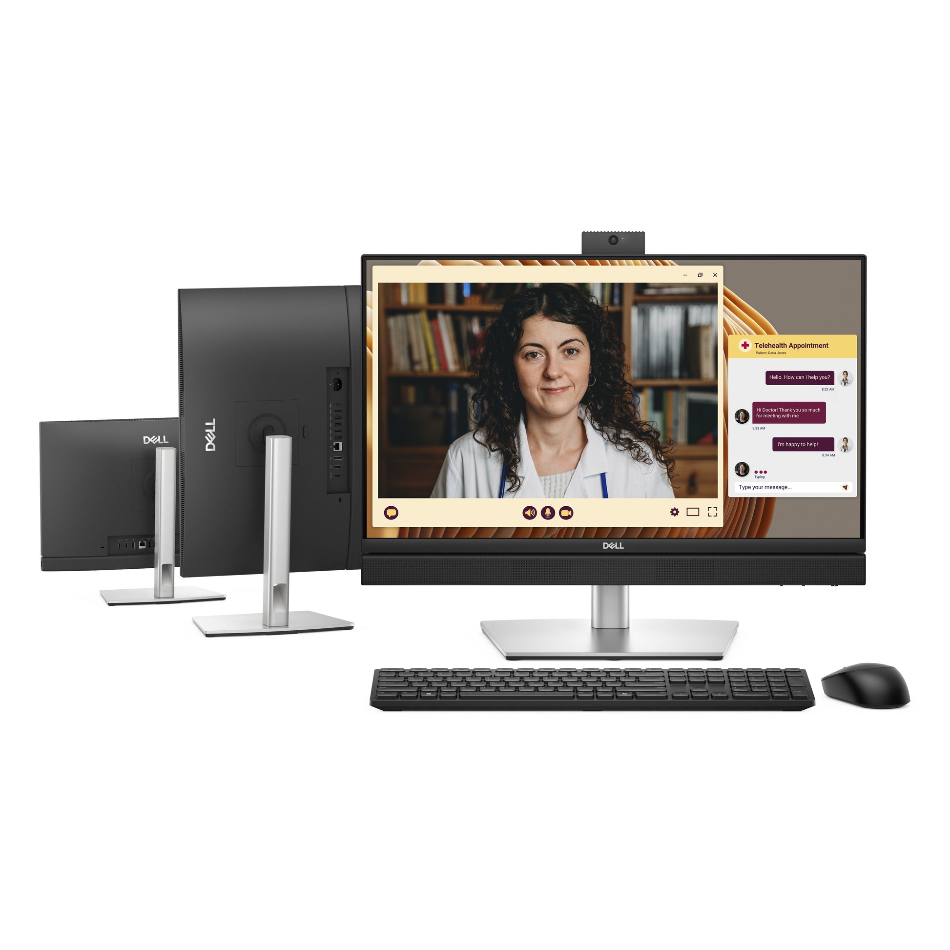 DELL Pro Qc24251 – Monitor, 24", 250 cd/m², Windows 11 Pro, Webcam, Mikrofon, Lautsprecher, USB-C, Schwarz