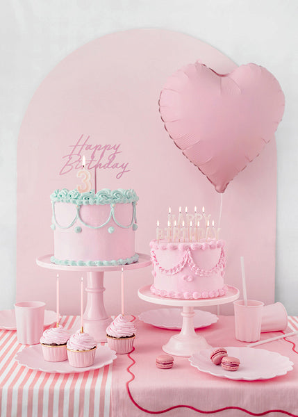 PartyDeco Geburtstagskerzen – Pink – 14 cm – 12 Stk