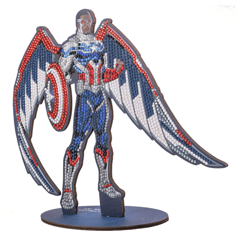 CRAFT Buddy Crystal Art XL Buddy – Diamond-Painting-Set – MARVEL Falcon – 25 cm – ab 6 Jahren – Sperrholz