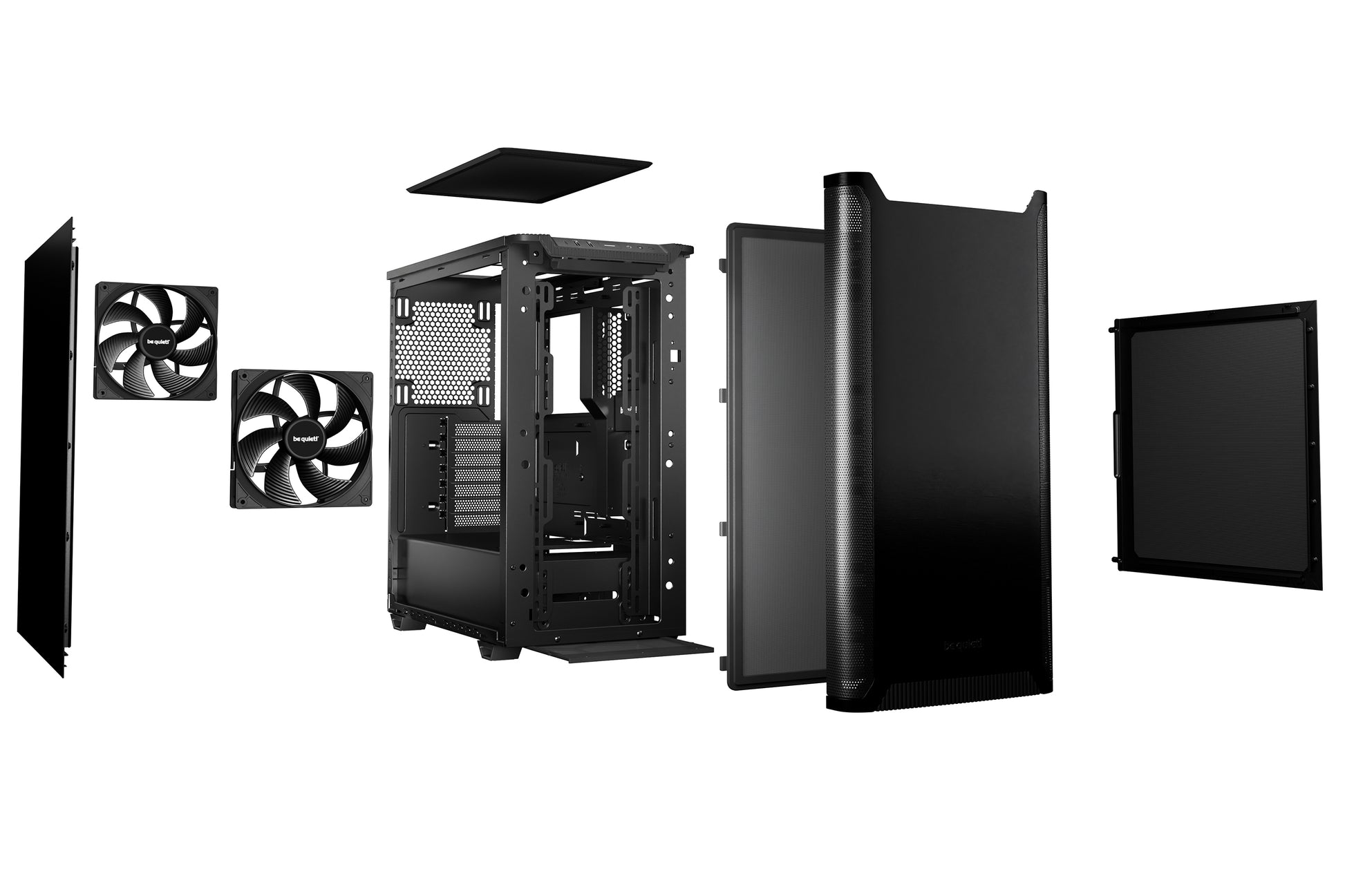 be quiet! be quiet PURE BASE 501 – Midi-Tower – Schwarz, ATX/micro-ATX/Mini-ITX, 1×140 mm vorne, Max. CPU-Höhe 178 mm