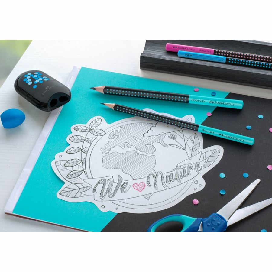 Faber-Castell Grip Jumbo Zweifarbiger Bleistift, Dreikant B Mine Ø 3,25 mm