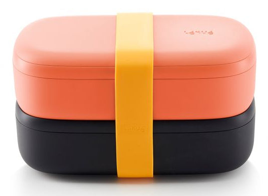 Lékué Lunchbox 500 ml, 10 × 19,2 × 11 cm, Polypropylen (PP), Koralle, 2 Stk.