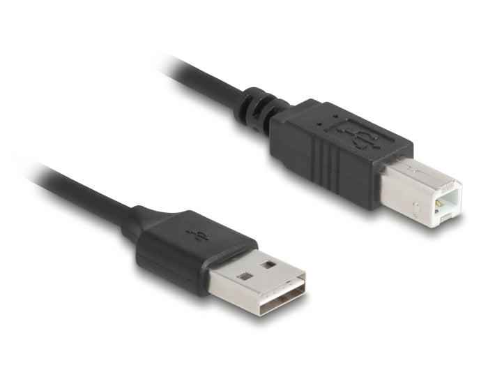 DeLOCK USB-A auf USB-A Kabel – USB 2.0 (480 Mbit/s) – 0,8 m – Spiralkabel – Schwarz