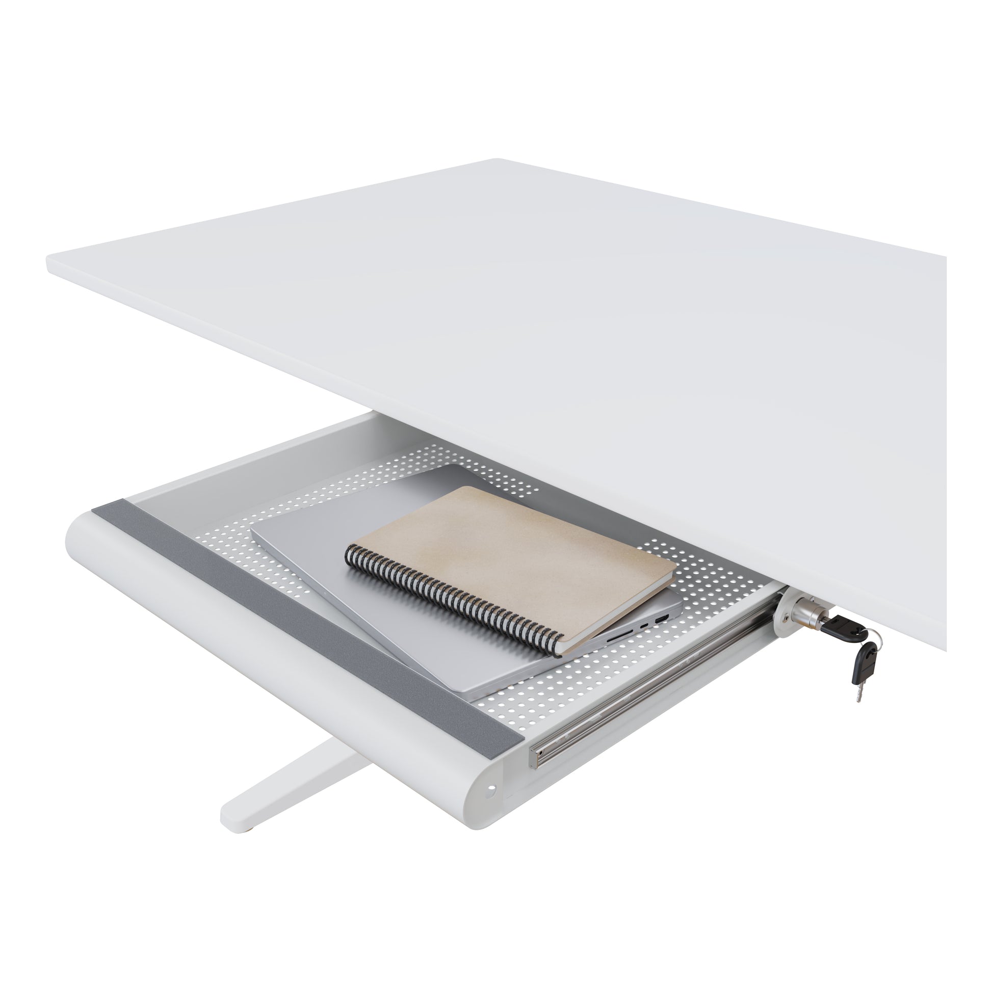 Dataflex Schublade – für Laptops, Tablets, Smartphones, weiss
