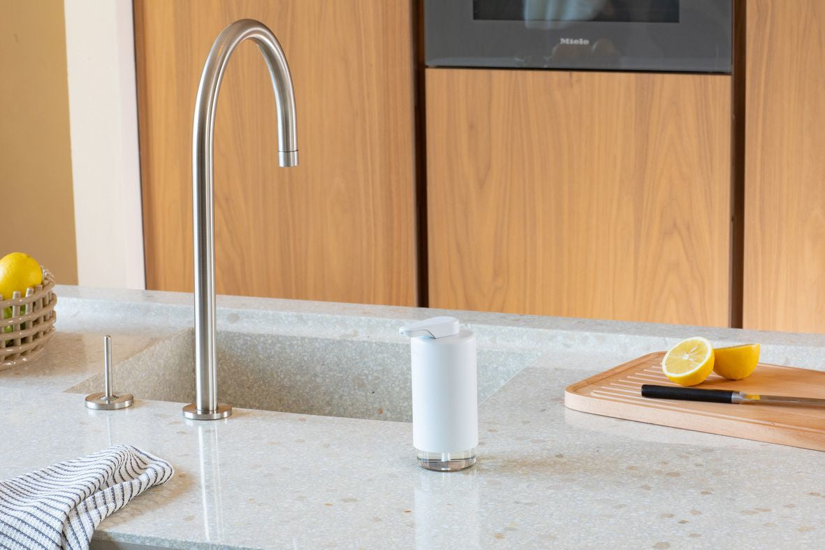 Brabantia Sink Style Seifenspender – Metall, Weiss, 200 ml