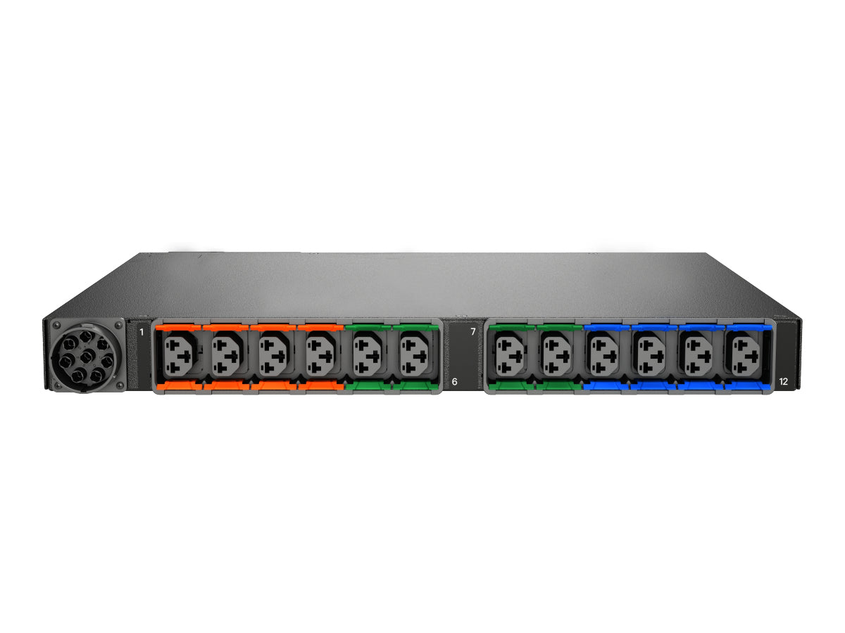 Vertiv Rack-PDU – Überwacht, Geschaltet, LCD, NMC, 1-ph, Horizontal 0U, 48 A 240/415 V, 12×C13/C19, 3 m