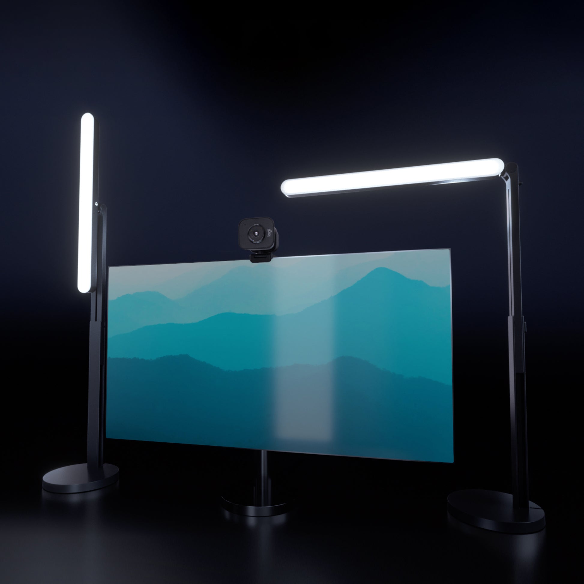 Logitech Monitor-Lichtleiste Litra Beam – USB (USB-A auf USB-C), 40,0 cm Höhe – Schwarz