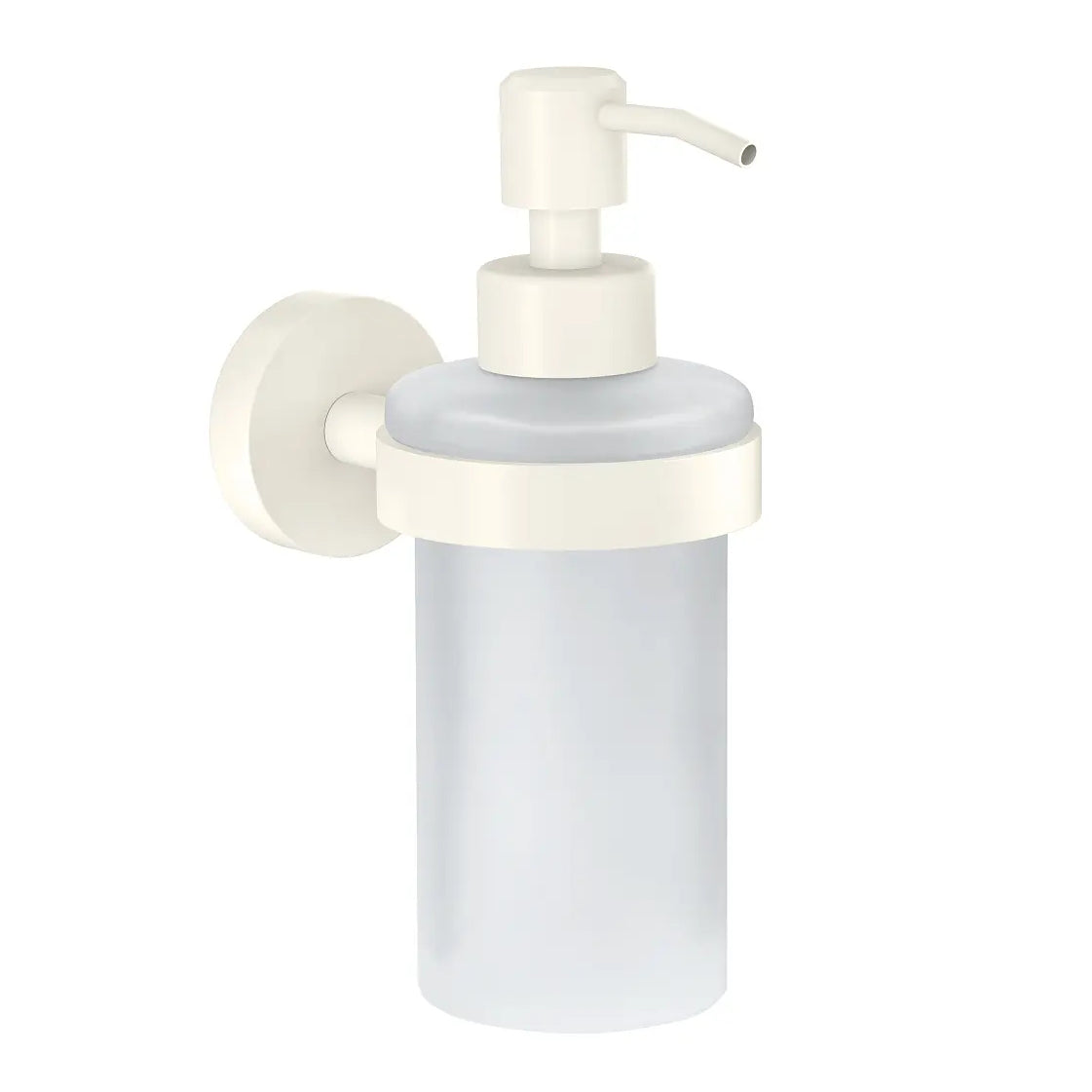Tesa Manueller Seifenspender – Wandmontage – 200 ml, Weiss, Glas/Metall
