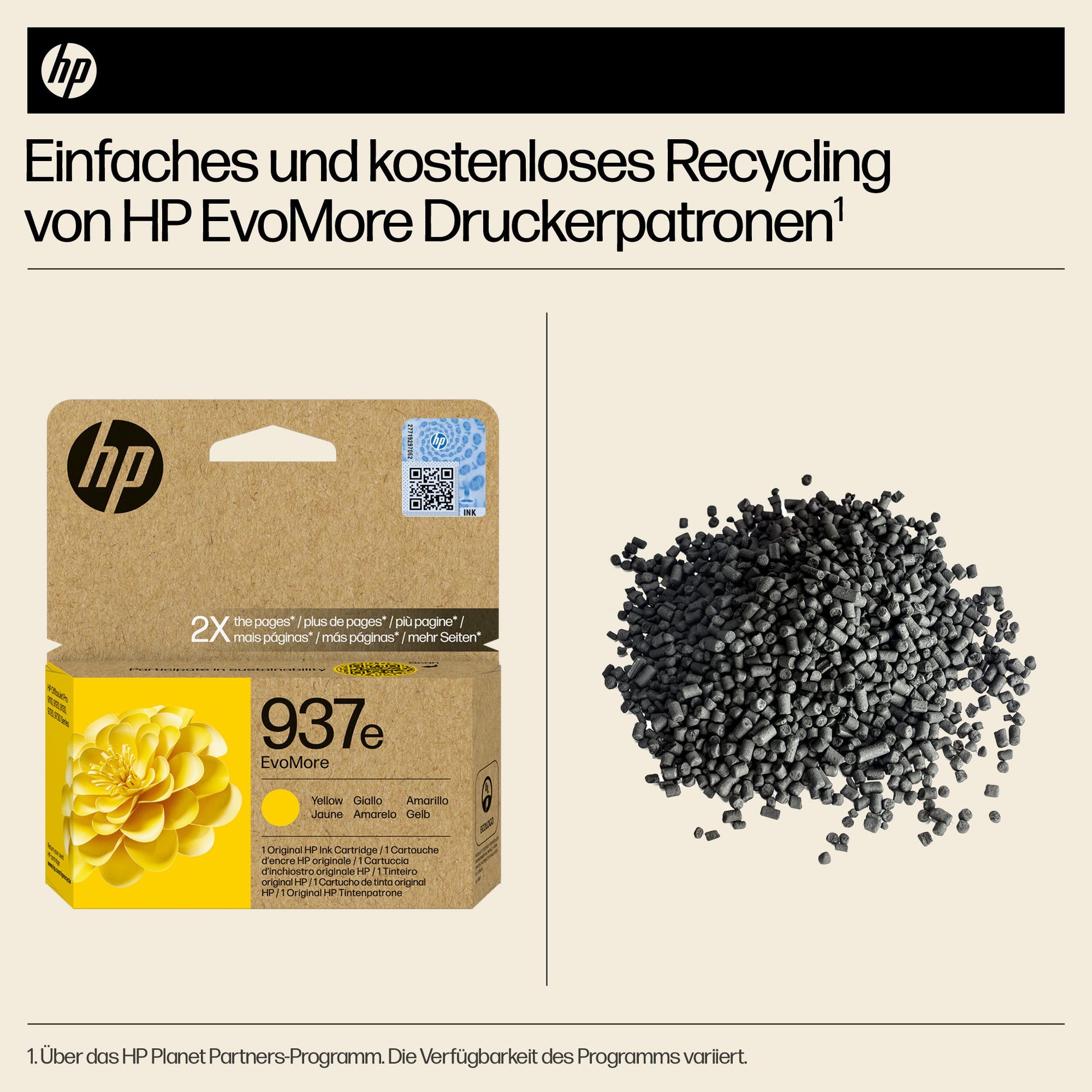 HP 937eXL Gelbe Tintenpatrone (Original) – 1'650 Seiten – für HP 937e