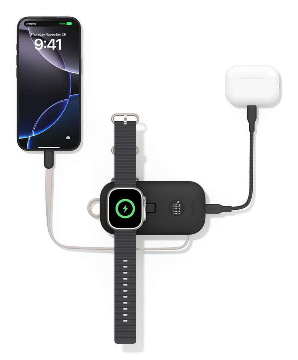 Belkin Wireless Powerbank 10'000 mAh – 45 W PD, 2× USB-C, schwarz