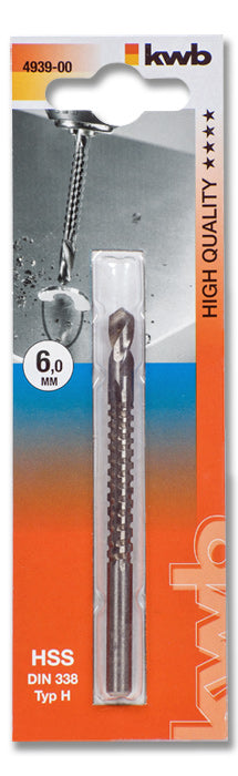 kwb Fräsbohrer 6 mm HSS Zylinderschaft – für Metall, Kunststoff