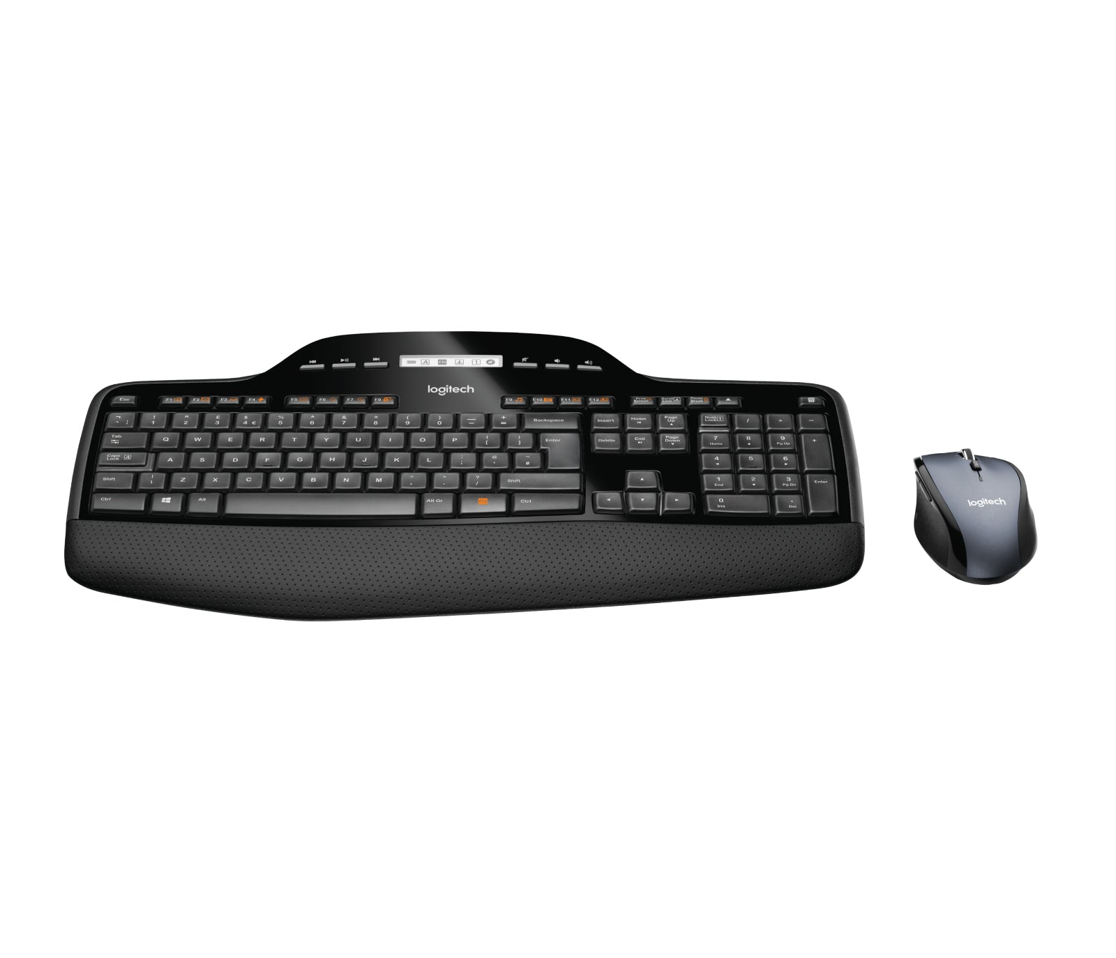 Logitech MK710 – Tastatur, kabellos (Bluetooth/2,4 GHz), DE-Layout (DE), Fullsize (mit Ziffernblock), mit Handballenauflage