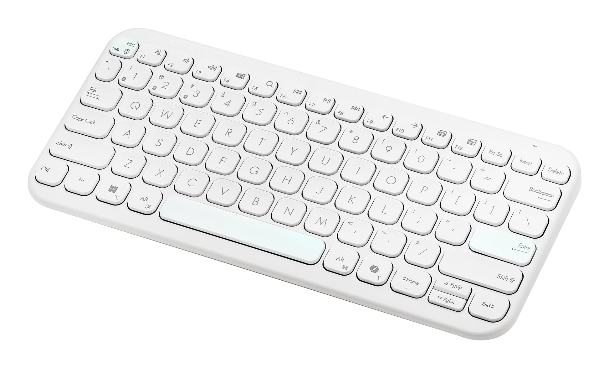 ASUS Marshmallow KW100 – Kompakte Tastatur 75% – Schere – Bluetooth – QWERTZ (DE) – Weiss