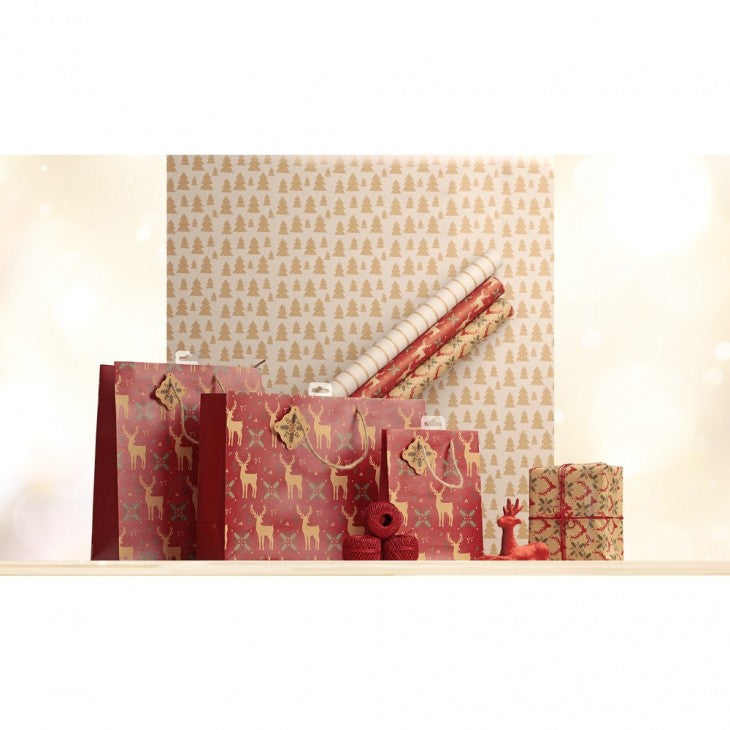 Clairefontaine Geschenkpapier Home Rot – Kraftpapier – 70 cm × 5 m – 70 g/m² – Weihnachten