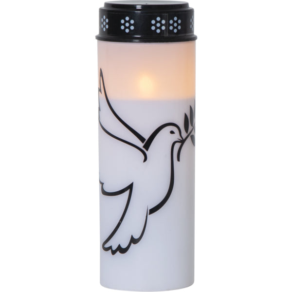 Star Trading Dekorative Aussenleuchte – Ø 7,5 cm, 0,02 W, Warmweiss – Batteriebetrieben, Timer 6/18 h, Weiss, Kunststoff
