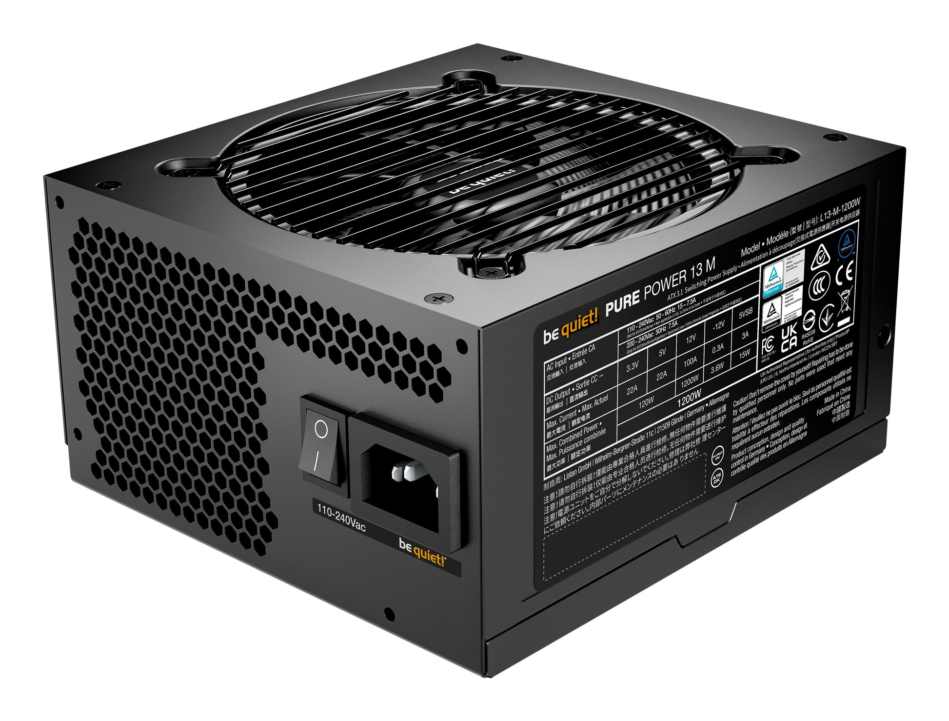 be quiet! be quiet Pure Power 13 M ATX Netzteil 1200 W 80 PLUS Gold – vollmodular, ATX 3.1, EPS 2.92, 12VHPWR