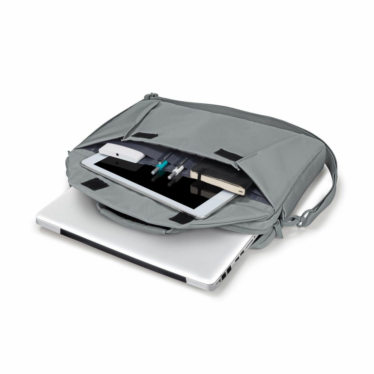 DICOTA Slim Case EDGE Notebook-Tasche bis 11,6" – Tragegriff, Schultergurt – Grau