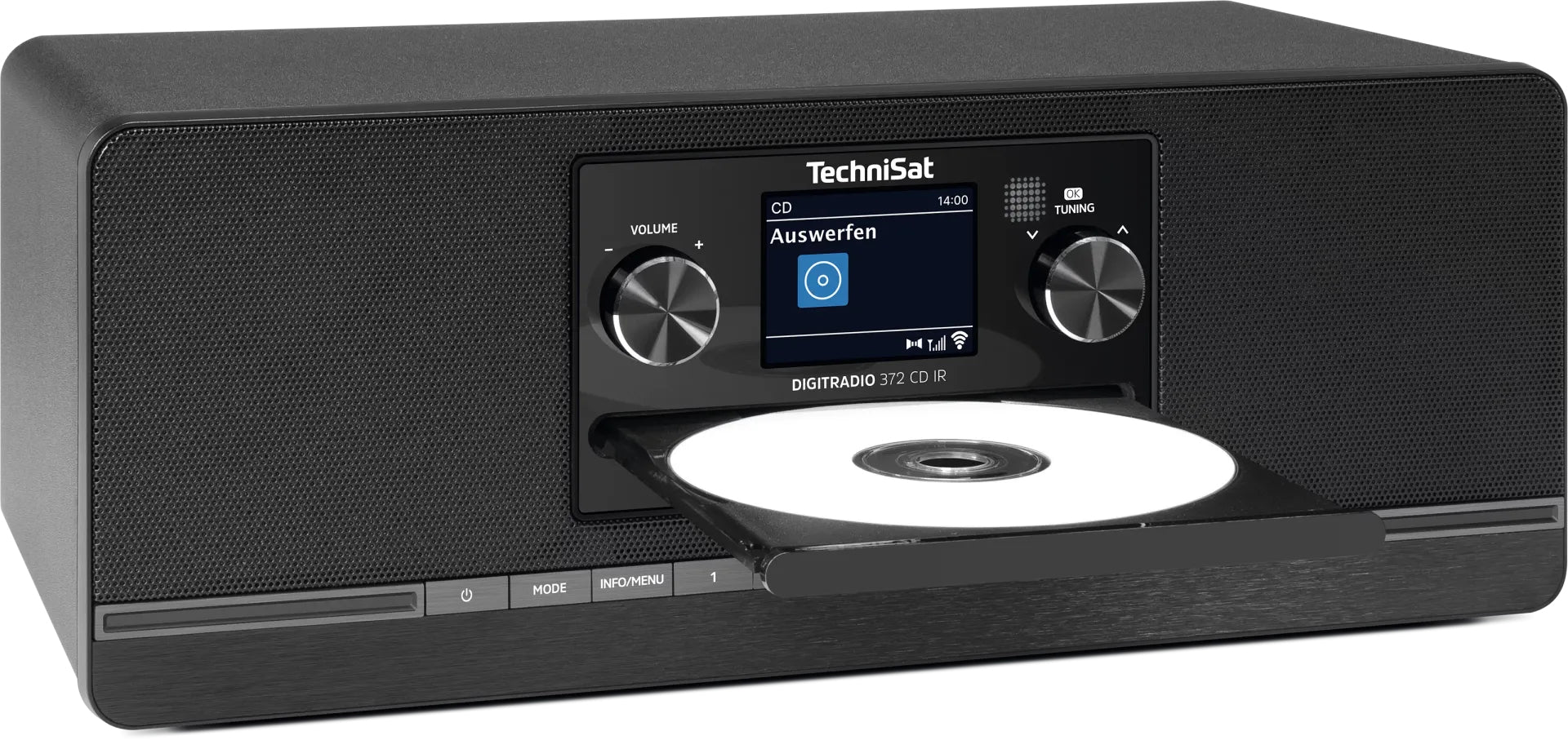 TechniSat DigitRadio 372 CD IR – Internetradio, DAB+/UKW, Bluetooth, WLAN – Schwarz