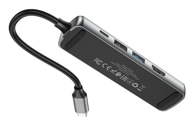 ONIT F00834 Multiport-Adapter – USB-C, 1× HDMI, 2× USB-A, 1× USB-C, 60 W PD, für Windows/Mac/Android