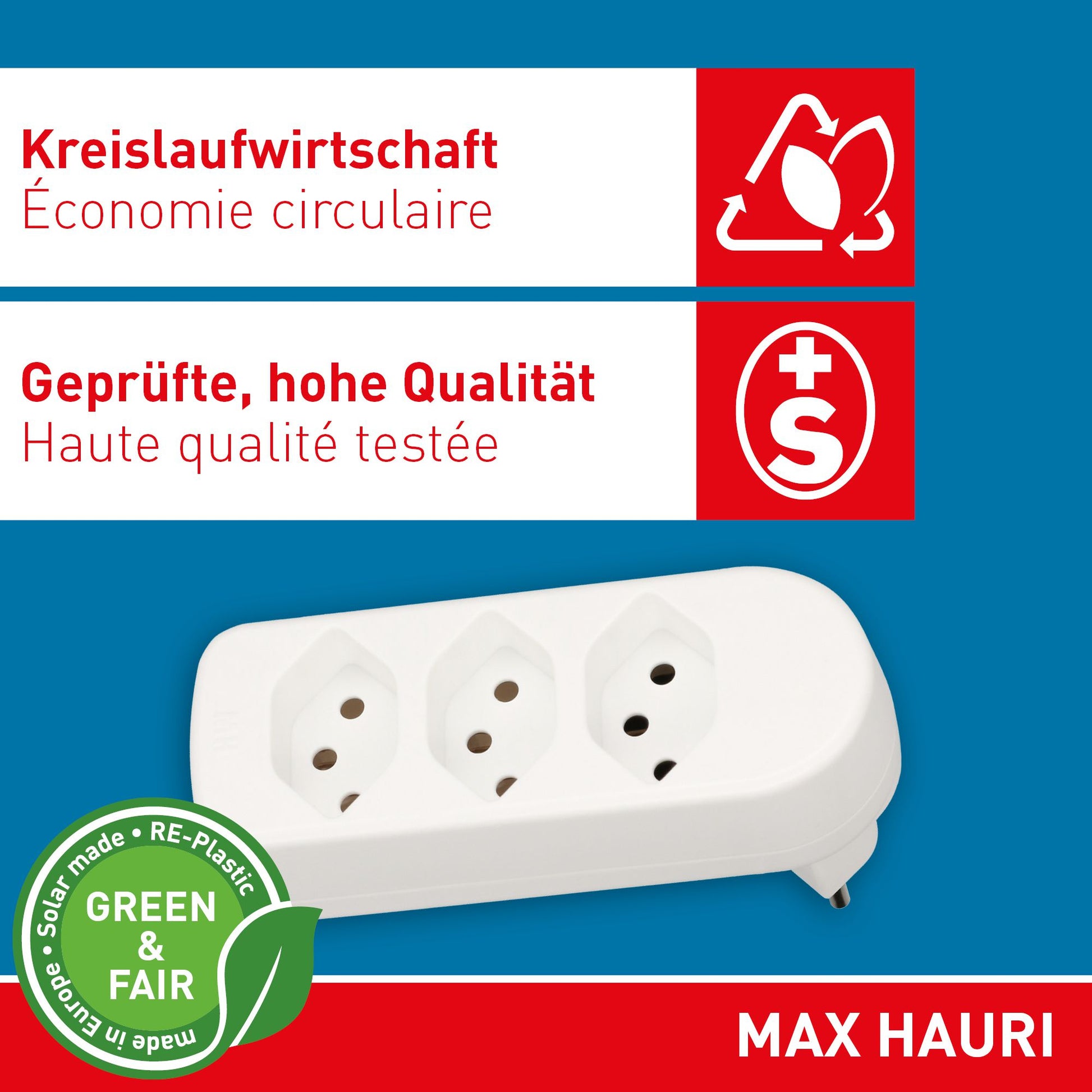 Max Hauri AG Max Hauri Abzweigstecker – 3×T13, drehbar