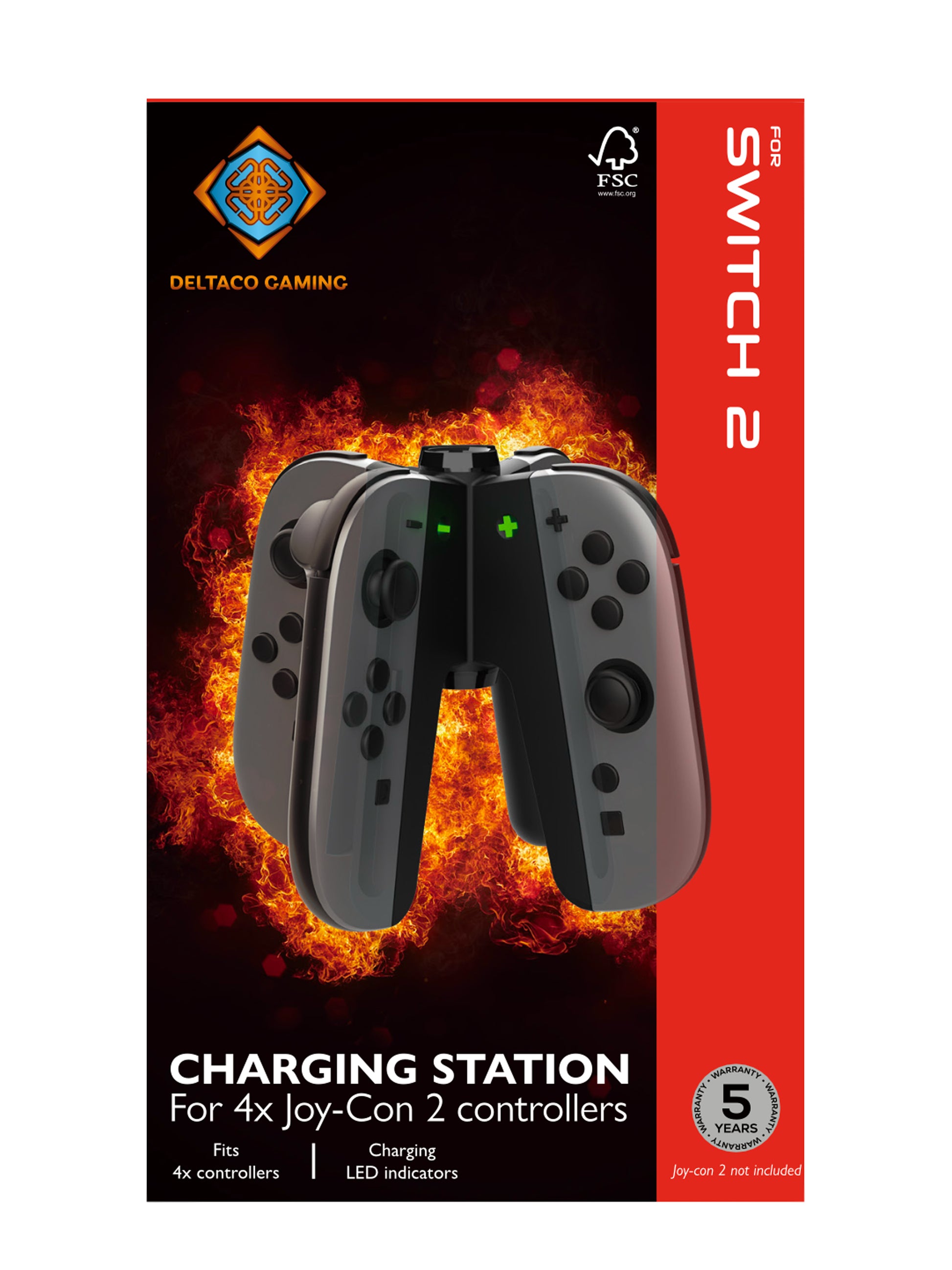 Deltaco Gaming GAM-194 Joy-Con-Ladestation – USB-Anschluss, für Nintendo Switch Joy-Con (4×)