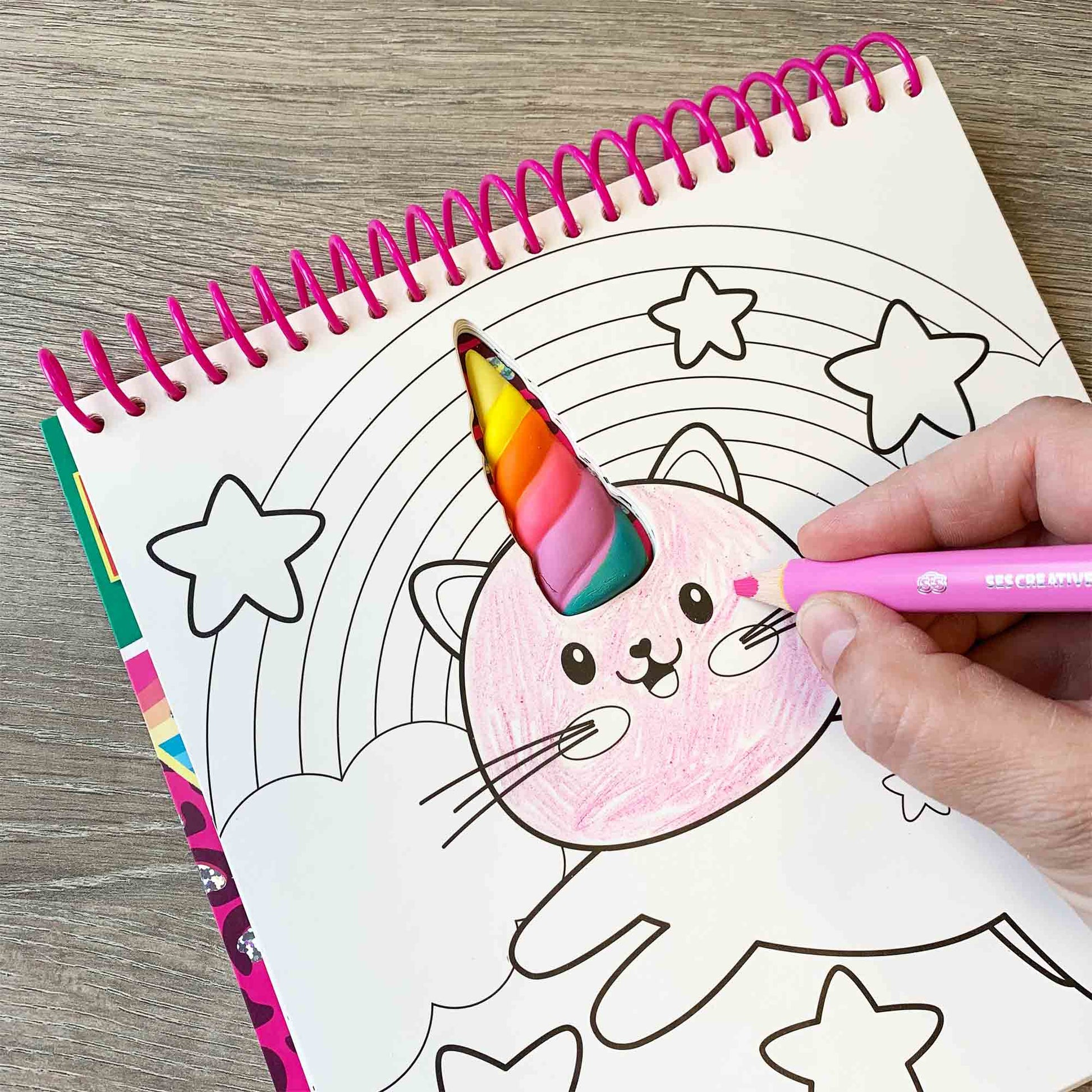 SES Creative Malbuch, Karton, 20 × 20 × 1 cm, mehrfarbig, ab 3 Jahren, inkl. 40 Glitzersticker