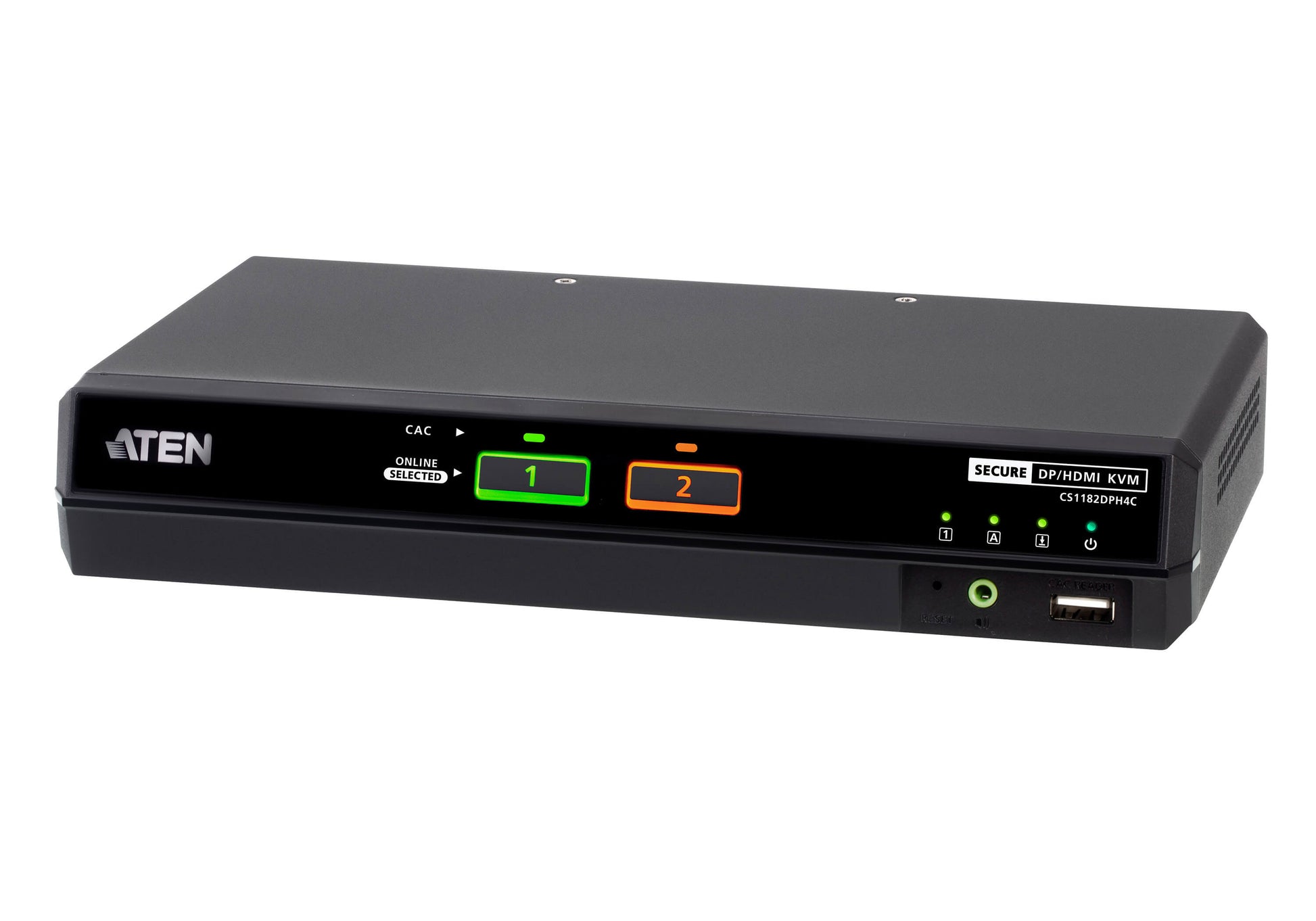 ATEN 2-Port USB 5K – 2-Port DP/HDMI Sicherer KVM-Switch – 5120 × 2880/60 Hz, USB 2.0 Hub, NIAP/PP 4.0