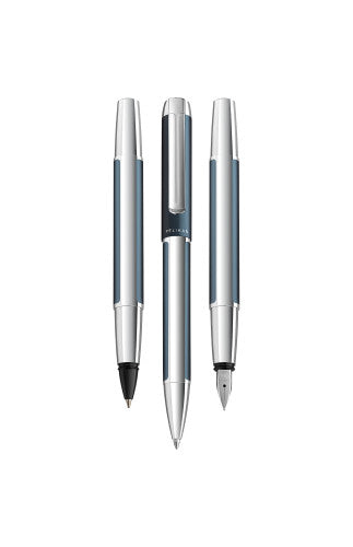 Pelikan PURA mit eloxiertem Aluminium – Federspitze B – Petrol – Patronen