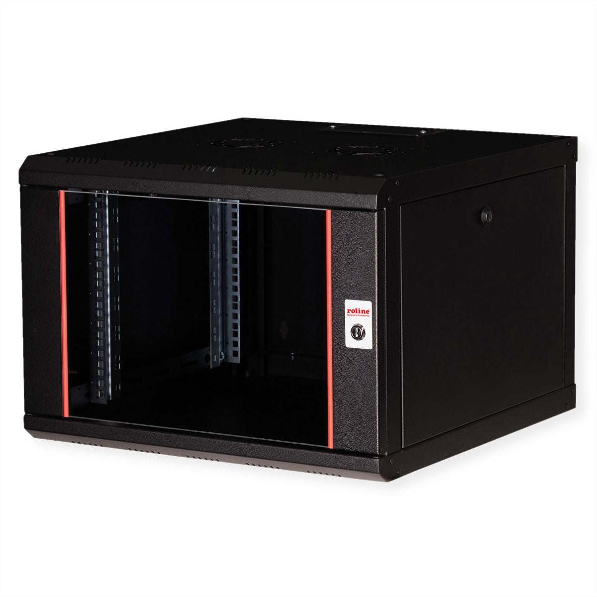 ROLINE Pro 7 HE – 19" Wandverteiler 7U, IP20, abschliessbar, 600 × 600 × 418 mm, schwarz, Stahl