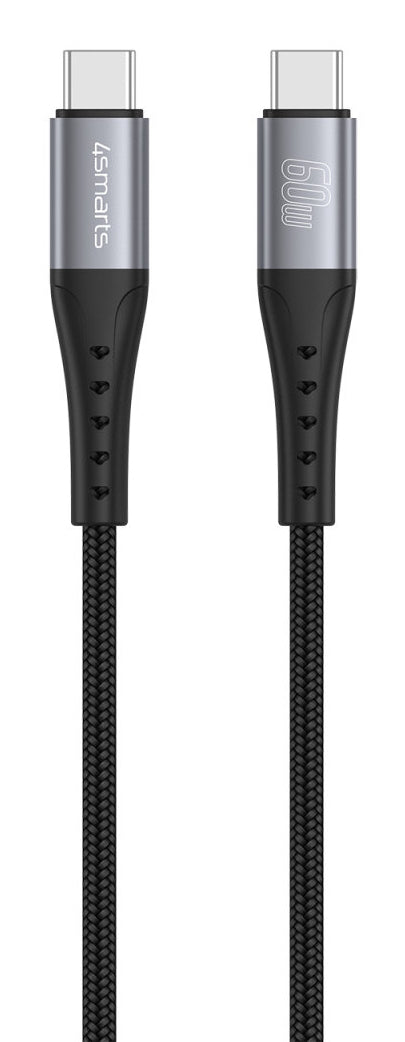 4smarts USB-C auf USB-C Kabel – USB 2.0 – 1,5 m – PD 60 W – Schwarz – für Nintendo Switch und mehr