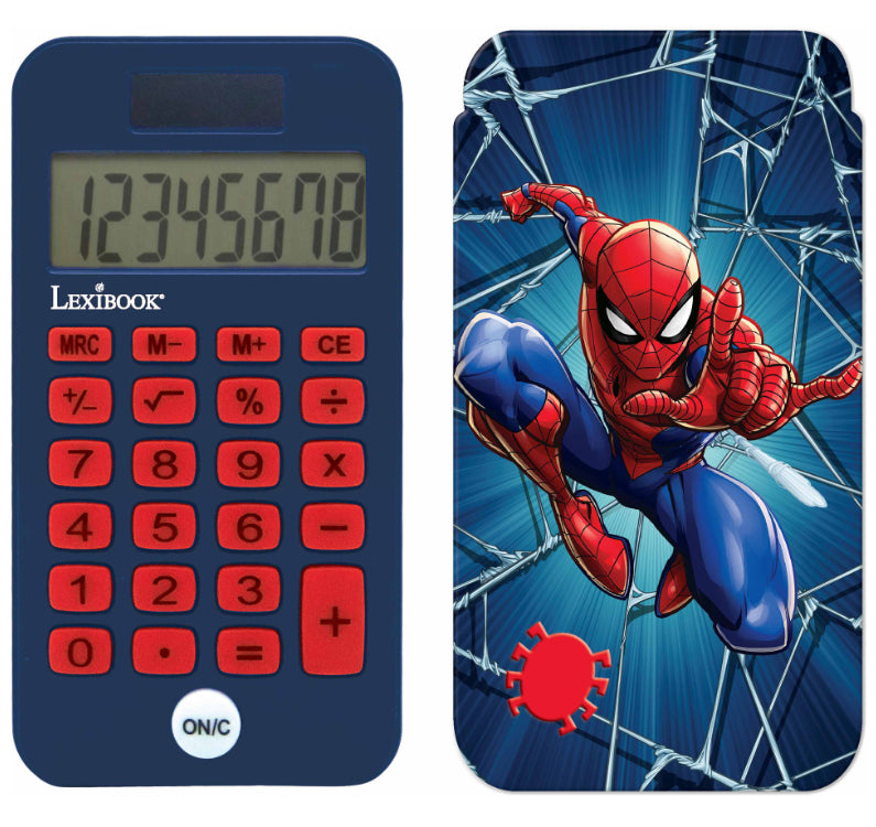 Lexibook SpiderMan Taschenrechner – 8-stellig – Solar/Batterie, mit Schutzabdeckung – Mehrfarbig