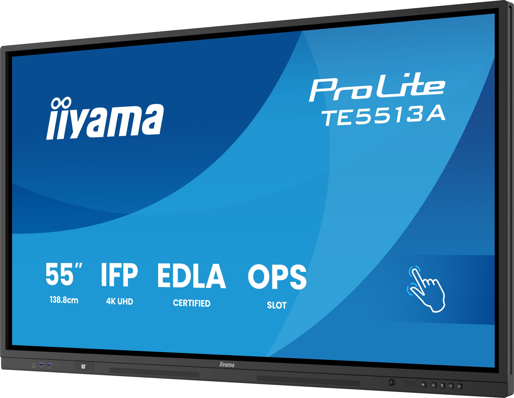 iiyama TE5513A-B2AG – 55" 4K Ultra HD Interaktives Display (Touch), IR-Touch, 500 cd/m², Android – Schwarz