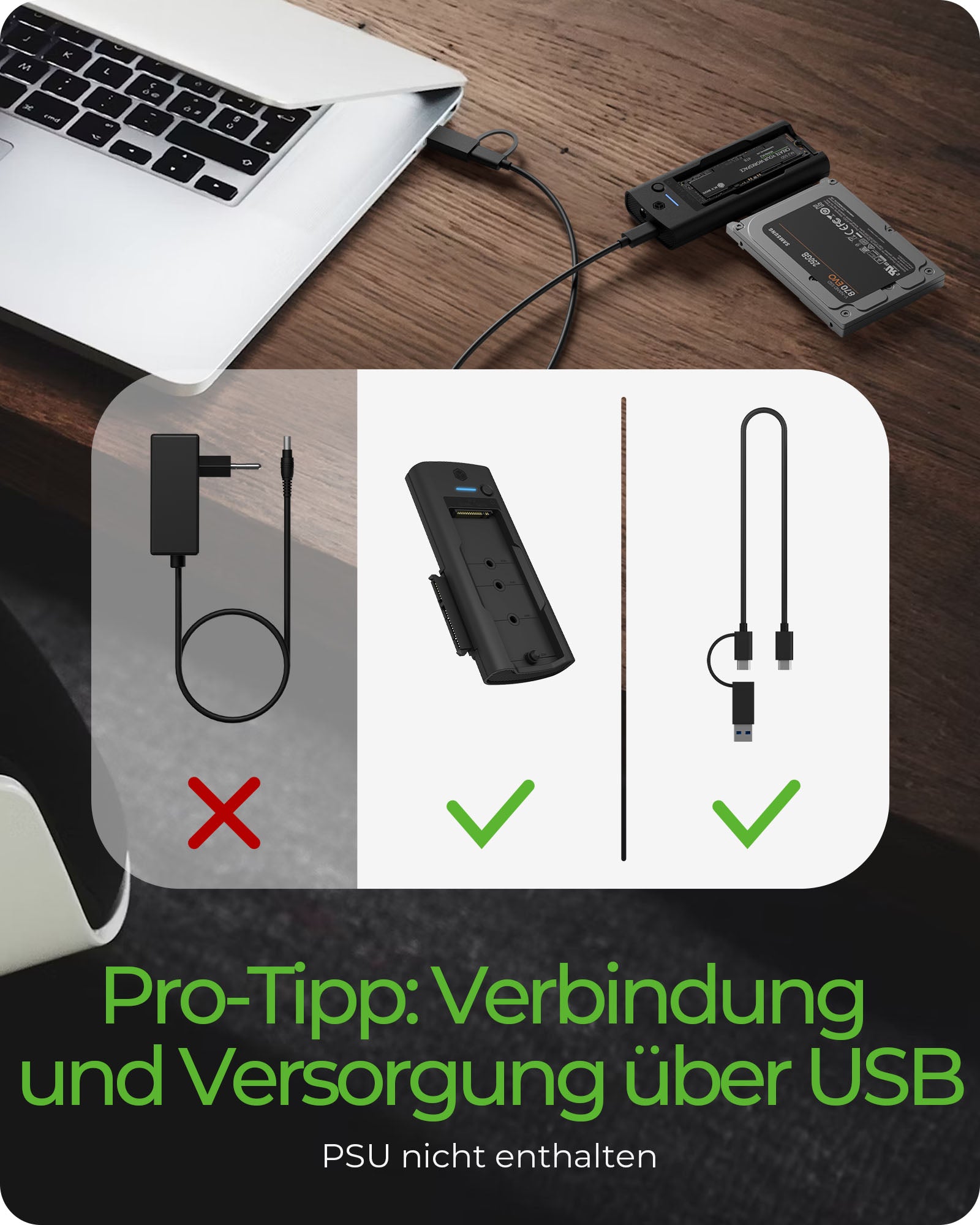 ICY BOX IB-180MS-C31 Dockingstation – USB-C, 10 Gbit/s, für Windows/Mac/Linux