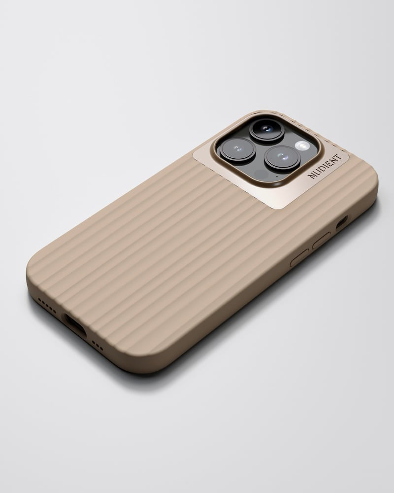 Nudient Bold – Backcover – für Apple iPhone 14 Pro, Aluminium+Mikrofaser+Kunststoff, Leinen Beige