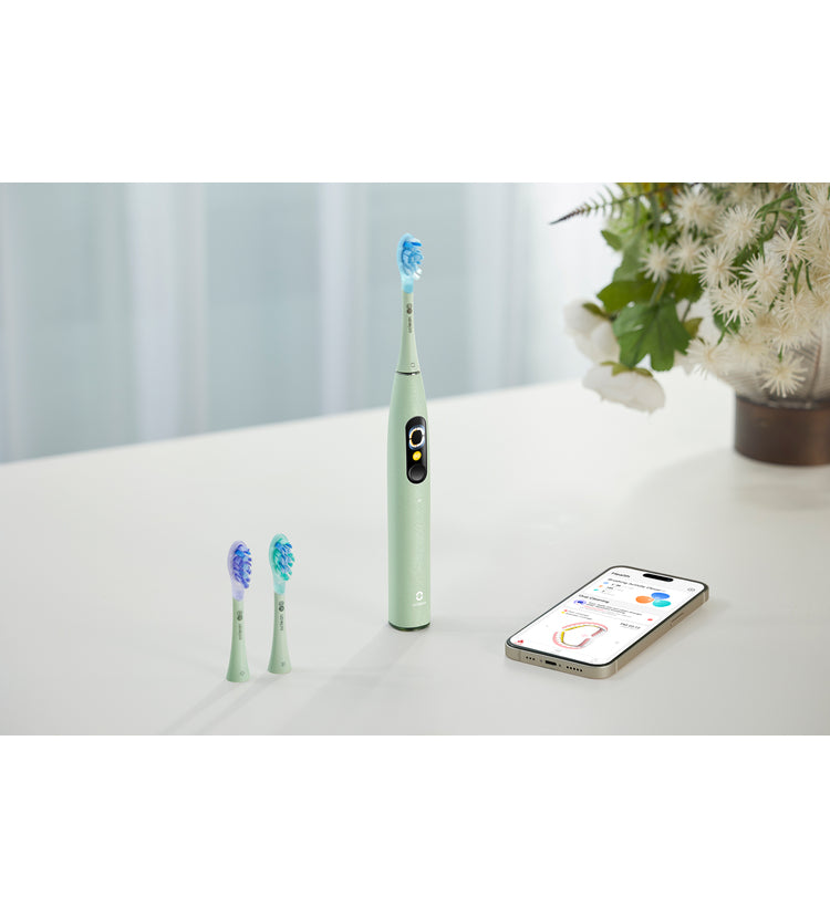 Oclean Elektrische Zahnbürste X Ultra S – Schall – 3 Bürstenköpfe – Grün