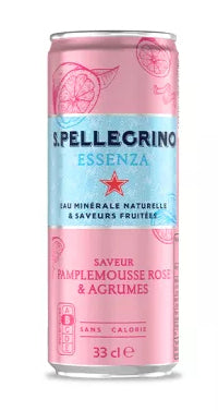 San Pellegrino S.Pellegrino Essenza – Wasser mit Geschmack prickelnd, Pink Grapefruit & Zitrus – 6 × 33 cl Dosen