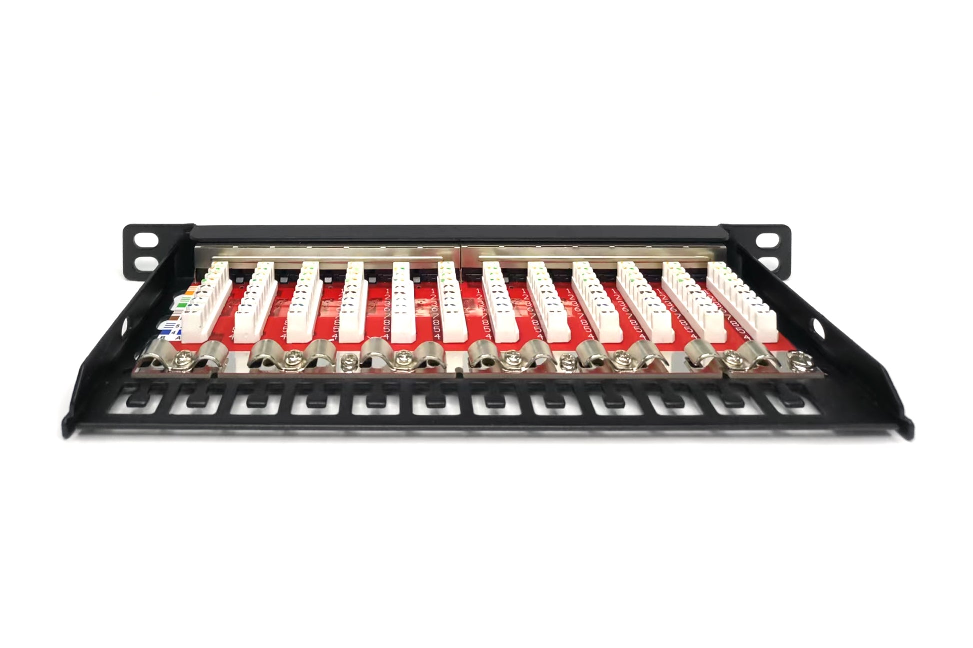Digitus Slim Patchpanel – Cat6A, 12-Port, 10", 0,5 HE, geschirmt, Schwarz