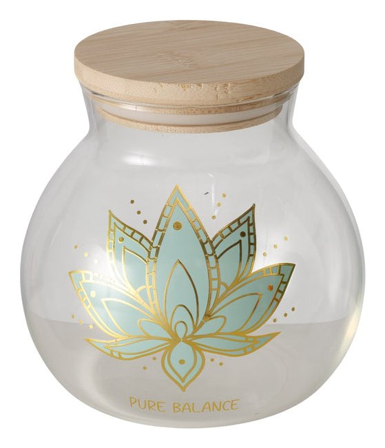 Boltze Vorratsdose 1 l, Ø 13 × 13 cm, Glas/Bambus/Silikon, Transparent