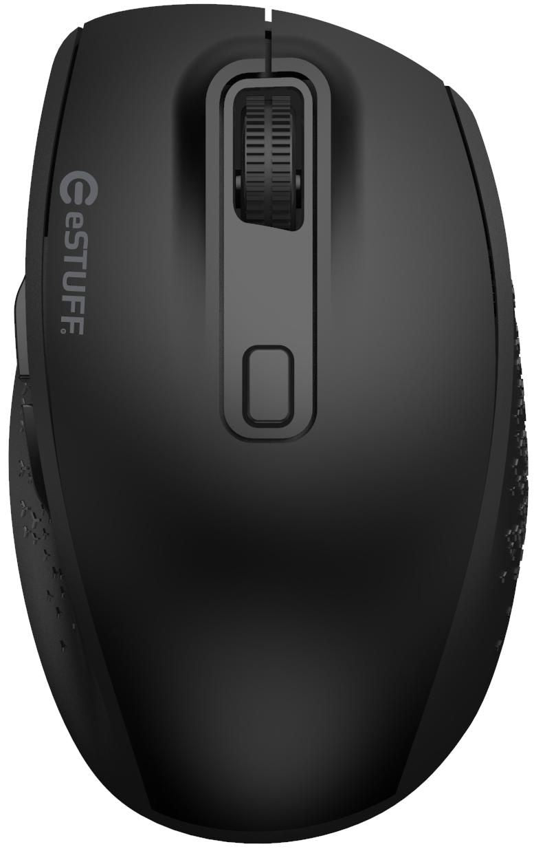 eSTUFF G305 – Maus – Kabellos (Bluetooth/2,4 GHz), 1800 DPI, Rechts, Schwarz