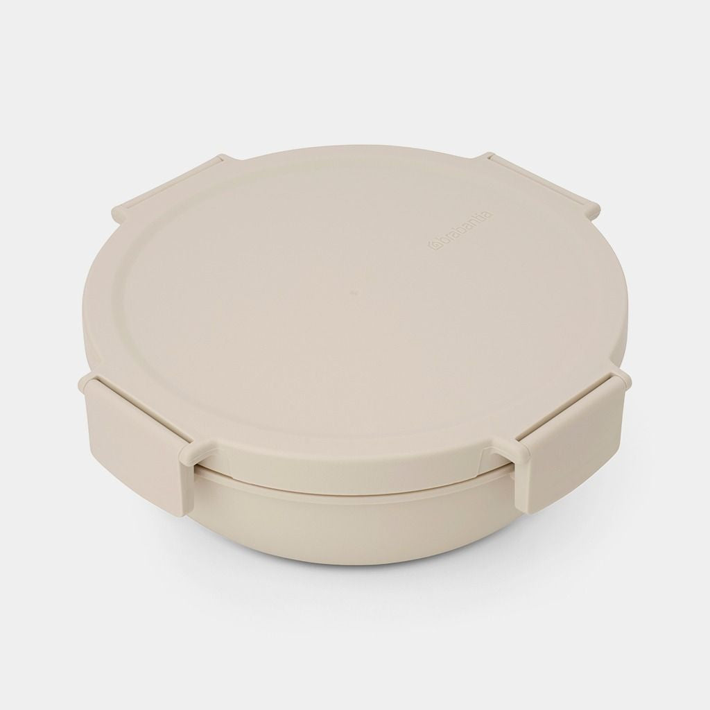 Brabantia Salatschüssel Make & Take – 1,3 l, Ø 21,0 cm, H 7,5 cm, Kunststoff, mit Deckel, spülmaschinenfest
