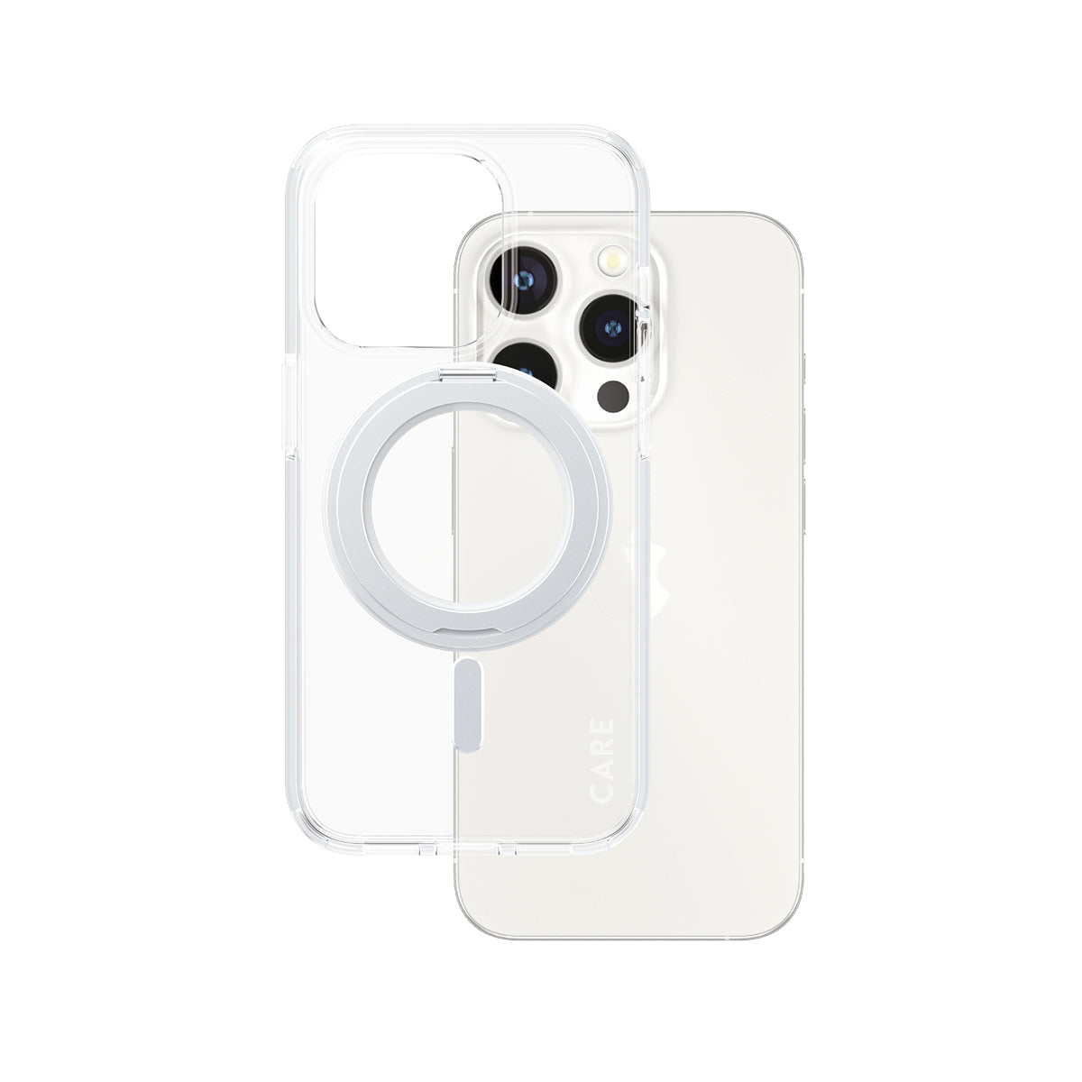 PanzerGlass CARE – Backcover – für Apple iPhone 15 Pro – transparent – MagSafe-kompatibel, mit Ständer