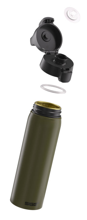 SIGG WBM One Trinkflasche 750 ml – Aluminium, Schraubdeckel, Grün