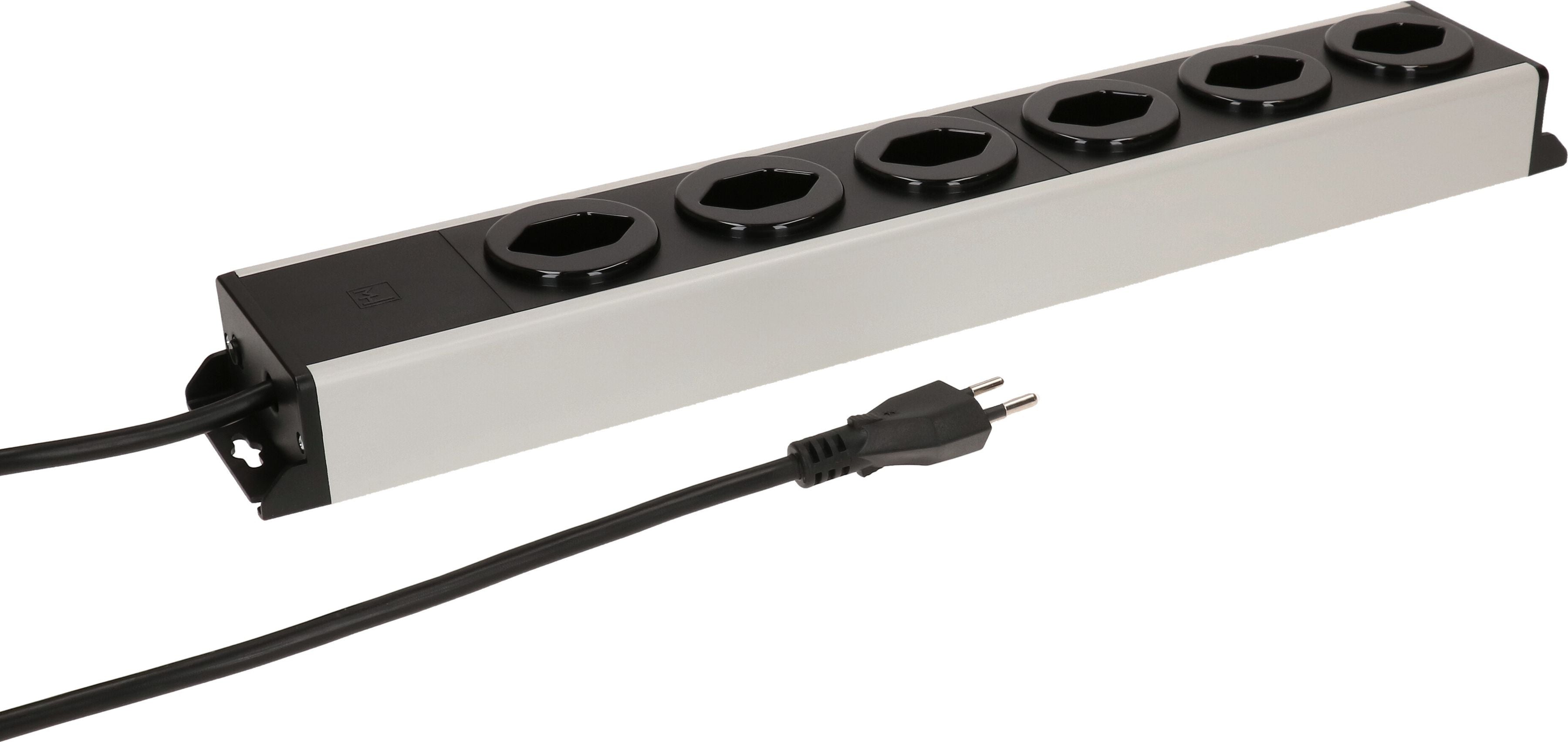 Max Hauri AG Max Hauri Power Line Steckdosenleiste – 6× T13, 1,5 m, ohne Schalter, grau/schwarz