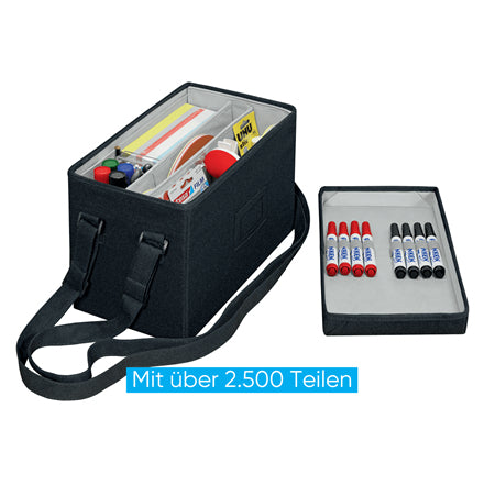 Franken Moderationstasche – Zubehör-Set, grau, 355 × 230 × 200 mm