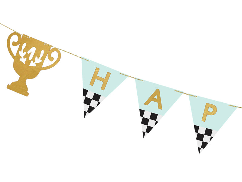 PartyDeco Fahnenbanner Happy Birthday – mehrfarbig – 250 × 13 cm – Papier – 1 Stück