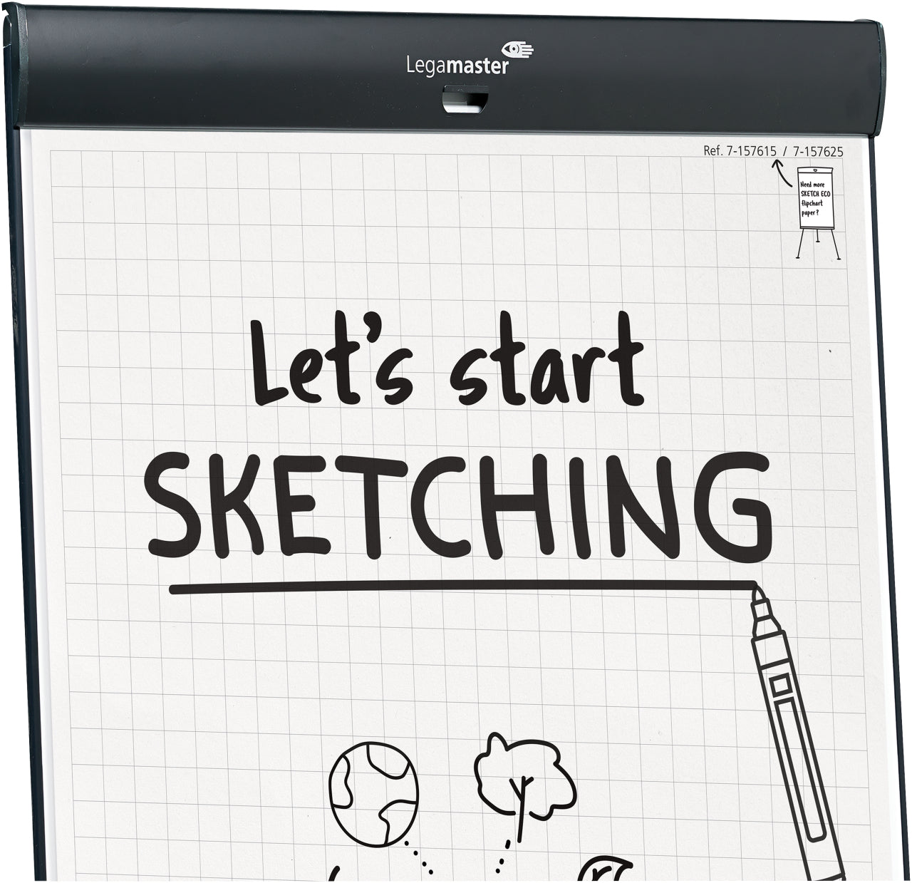 Legamaster Sketch Eco Flipchart – 65 × 98 cm, 2 × 50 Blatt, Hochweiss