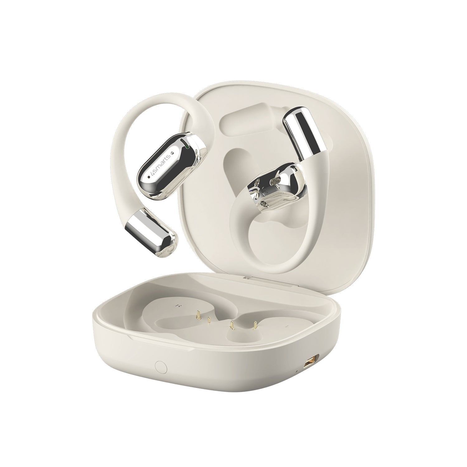 4smarts SkyBuds AI Screen – Ohrbügel-Kopfhörer – Bluetooth, mit Ladebox – Beige – bis 28 h